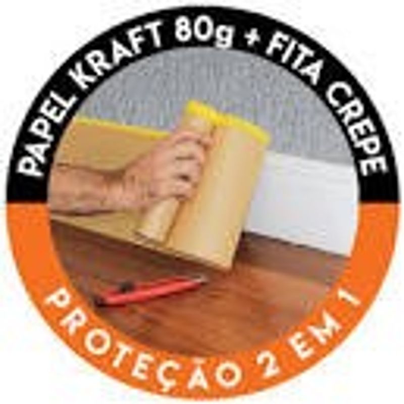 Protetor com Fita Crepe Kraft 10cmX20m - Realle - PMPKS1020 - Unitário