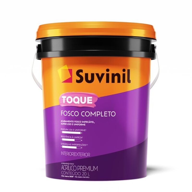 Tinta Acrílica ToqueFosco Completo 20L Branco Neve - Suvinil - 50841587 - Unitário Tinta Acrílica ToqueFosco Completo 20L Branco Neve - Suvinil - 50841587 - Unitário