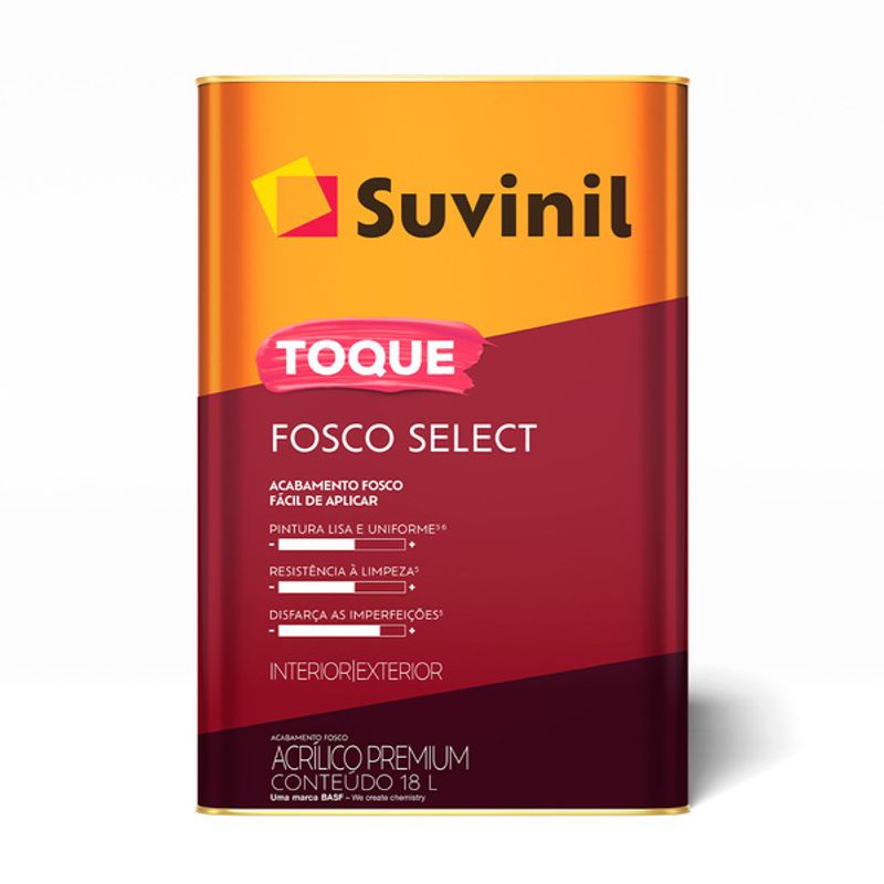 Toque Fosco Select 18L Branco Neve - Suvinil - 50842604 - Unitário