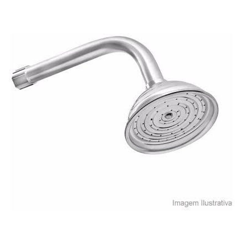 Ducha Cascata Alumínio Polido 1/2 8 Polegadas Cano - Pro Lazer - 000143 - Unitário