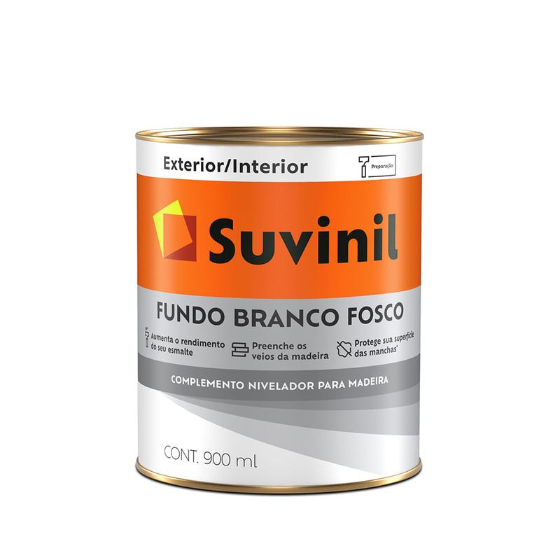 Fundo Branco Fosco para Madeira 0.9L - Suvinil - 53408403 - Unitário