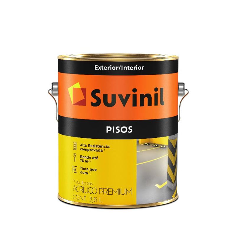 Tinta Acrílico para Pisos 3.6L Vermelho - Suvinil - 53420116 - Unitário