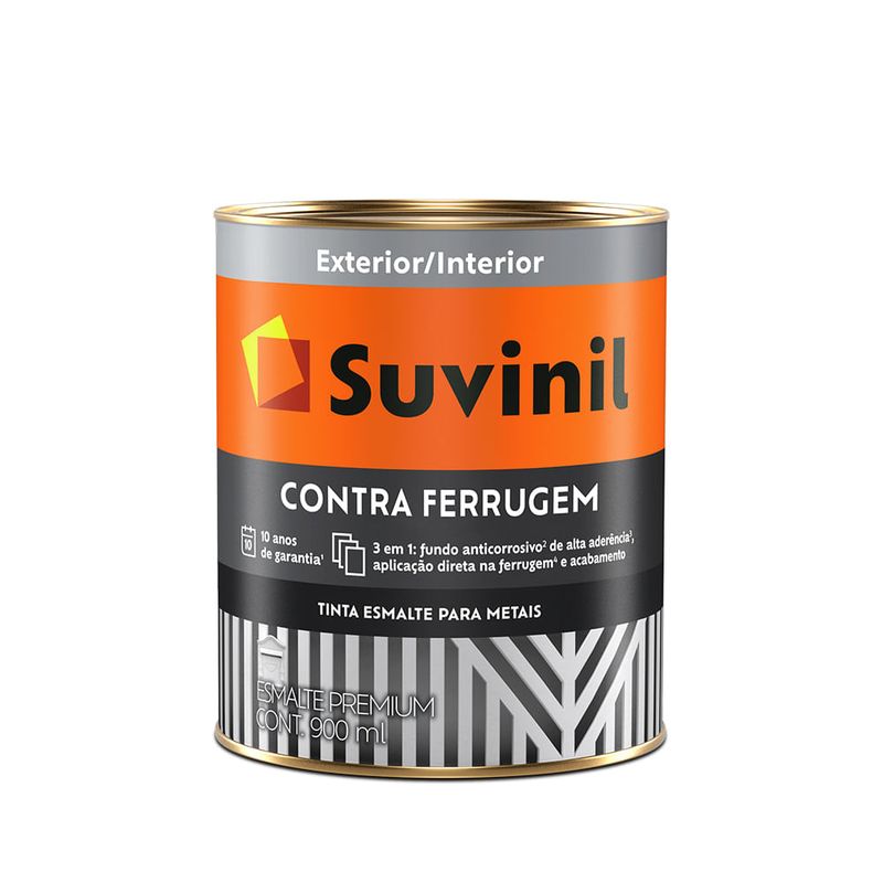 Esmalte Brilhante Contra Ferrugem 0.9L Cinza Escuro - Suvinil - 50581372 - Unitário