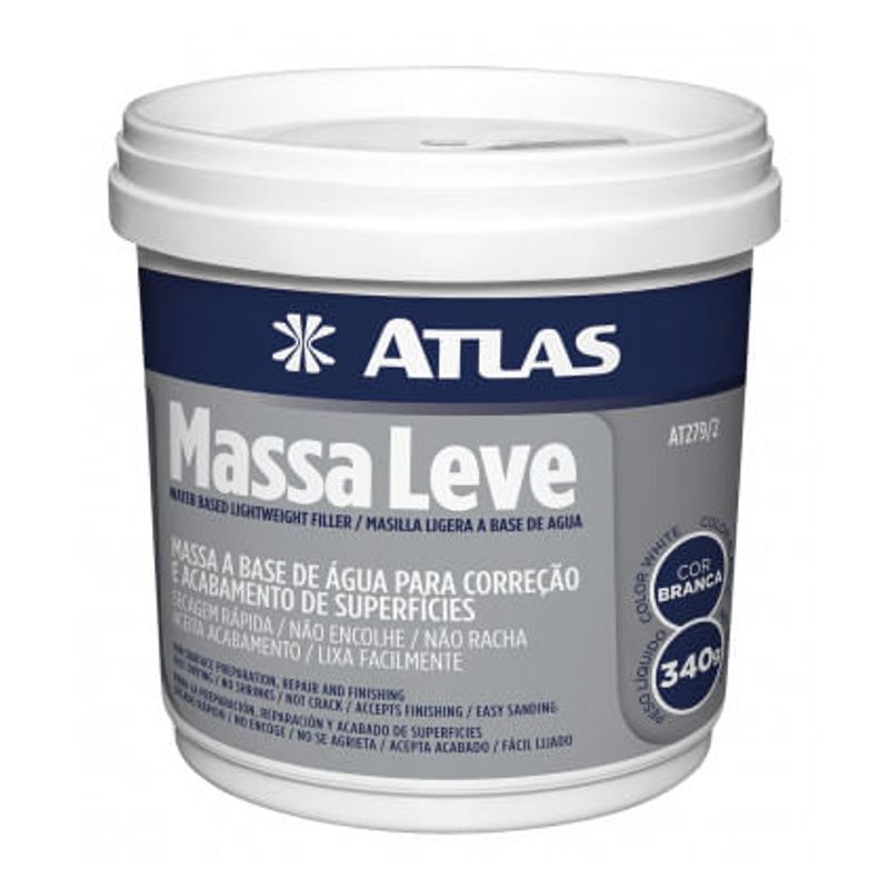 Massa Leve para Reparos 90g - Atlas - AT279/2 - Unitário