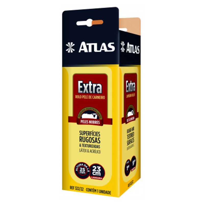 Rolo para Pintura Lã de Carneiro Extra 23cm - Atlas - 322/22 - Unitário