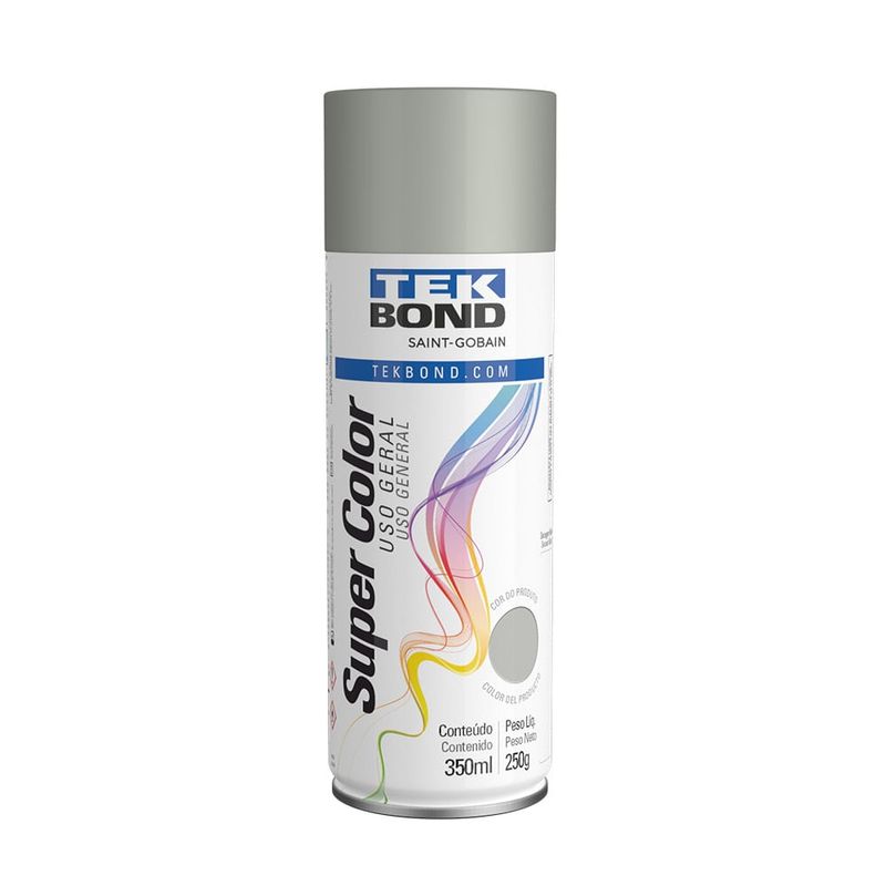 Tinta Spray Tekspray Super Color 350ml Alumínio Brilho - Tekbond - 23031006900 - Unitário