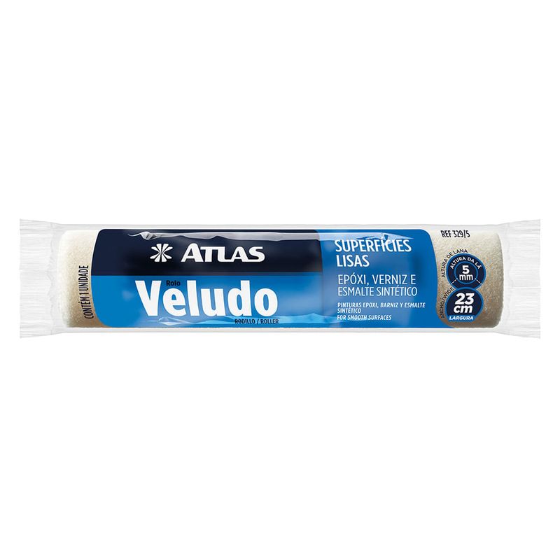 Rolo Veludo Lã Natural de Carneiro 9cm - Atlas - 329/9 - Unitário