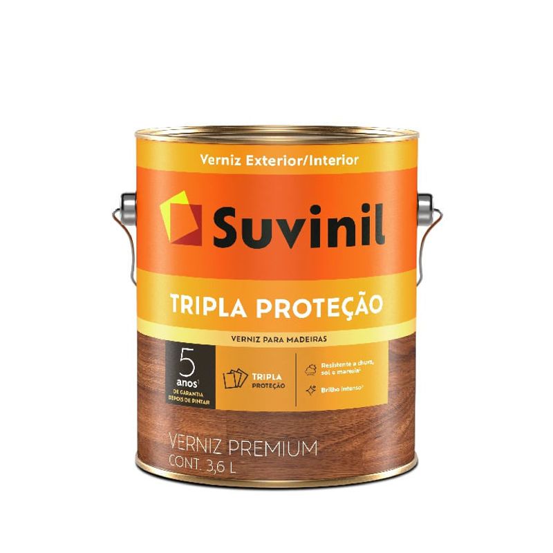 Verniz Madeira Tripla Proteção 3.6L Fosco - Suvinil - 53389800 - Unitário Verniz Madeira Tripla Proteção 3.6L Fosco - Suvinil - 53389800 - Unitário