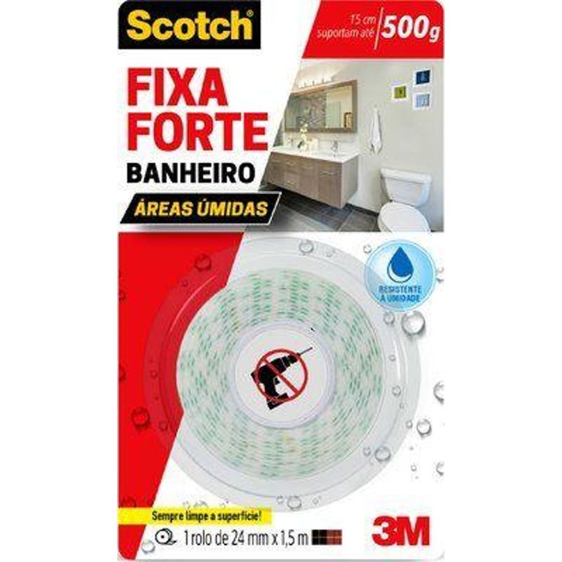 Fita Dupla Face 3M Scotch Banheiros 24mm x 1,5m - 3M - HB004488316 - Unitário Fita Dupla Face 3M Scotch Banheiros 24mm x 1,5m - 3M - HB004488316 - Unitário