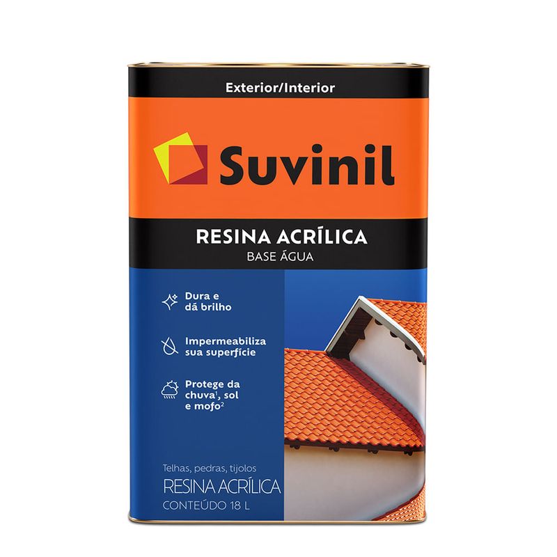 Resina Acrílica Base Água Telha 18L - Suvinil - 50219002 - Unitário Resina Acrílica Base Água Telha 18L - Suvinil - 50219002 - Unitário