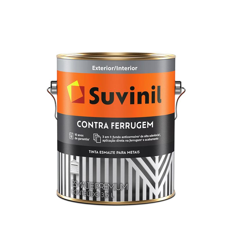 Esmalte Brilhante Contra Ferrugem 3.6L Branco - Suvinil - 50688170 - Unitário Esmalte Brilhante Contra Ferrugem 3.6L Branco - Suvinil - 50688170 - Unitário