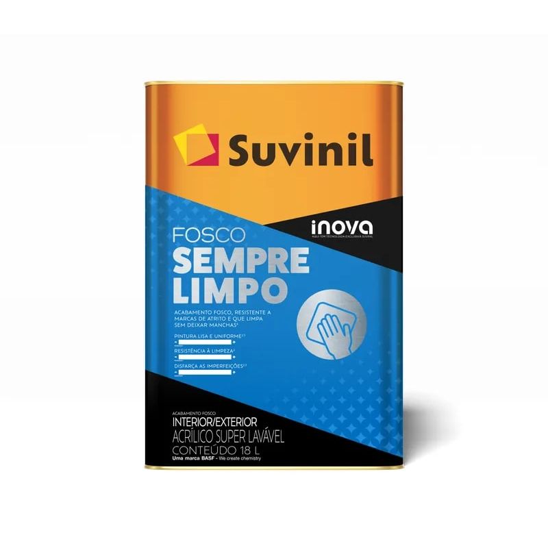 Tinta Sempre Limpo Branco Neve 18L - Suvinil - 50842064 - Unitário Tinta Sempre Limpo Branco Neve 18L - Suvinil - 50842064 - Unitário