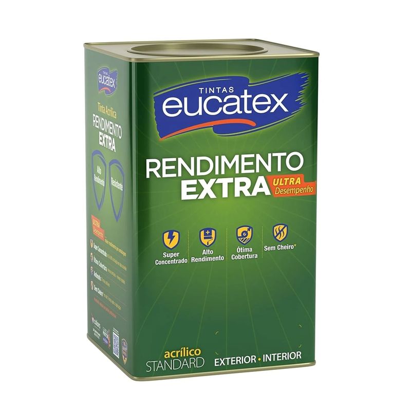 Tinta Rendimento Extra 18L Gelo - Eucatex - 3900002.18 - Unitário Tinta Rendimento Extra 18L Gelo - Eucatex - 3900002.18 - Unitário
