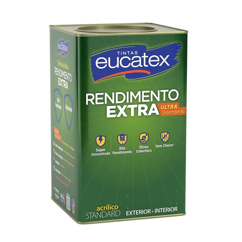 Tinta Rendimento Extra 18L Verde Kiwi - Eucatex - 3900079.18 - Unitário Tinta Rendimento Extra 18L Verde Kiwi - Eucatex - 3900079.18 - Unitário