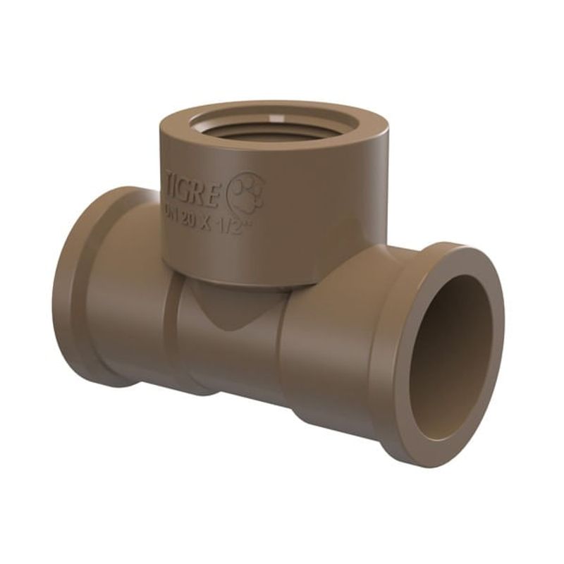 Tê Soldável com Rosca na Bolsa Central - Tigre - 35488359 - Unitário