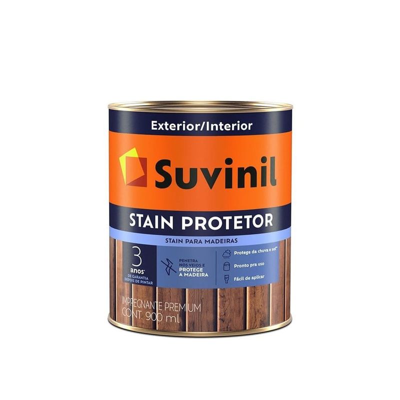 Verniz Stain 0,9L Natural - Suvinil - 53387733 - Unitário Verniz Stain 0,9L Natural - Suvinil - 53387733 - Unitário