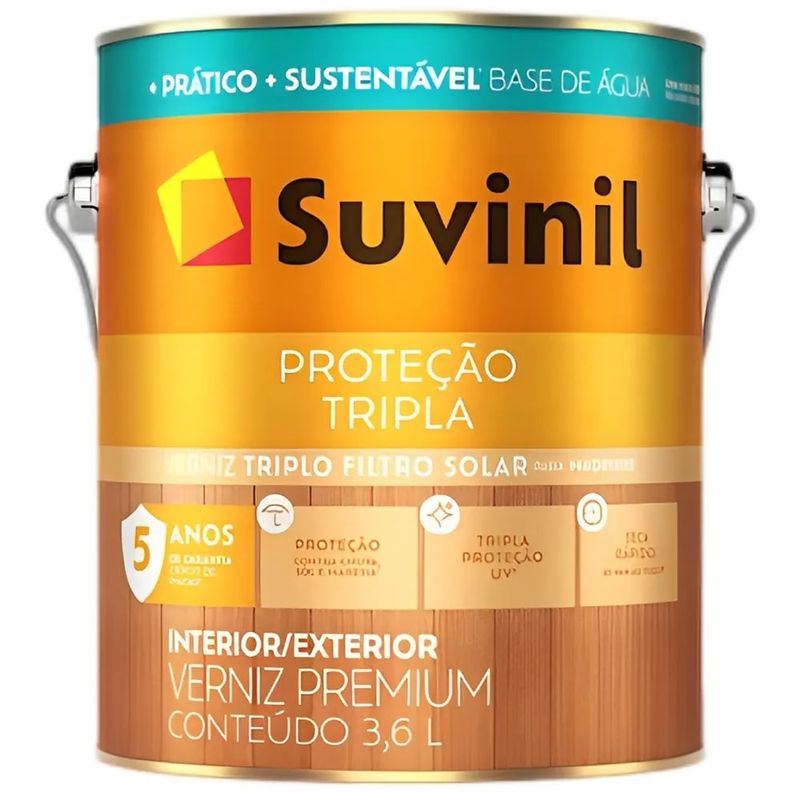 Verniz Seca Rapido Brilhante 3.6L Mogno - Suvinil - 50347968 - Unitário