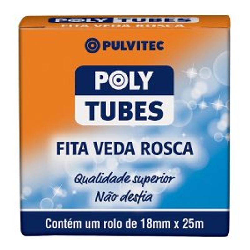 Fita Veda Rosca Pulvitec 18mmx50m - Polytubes - 078817 - Unitário Fita Veda Rosca Pulvitec 18mmx50m - Polytubes - 078817 - Unitário