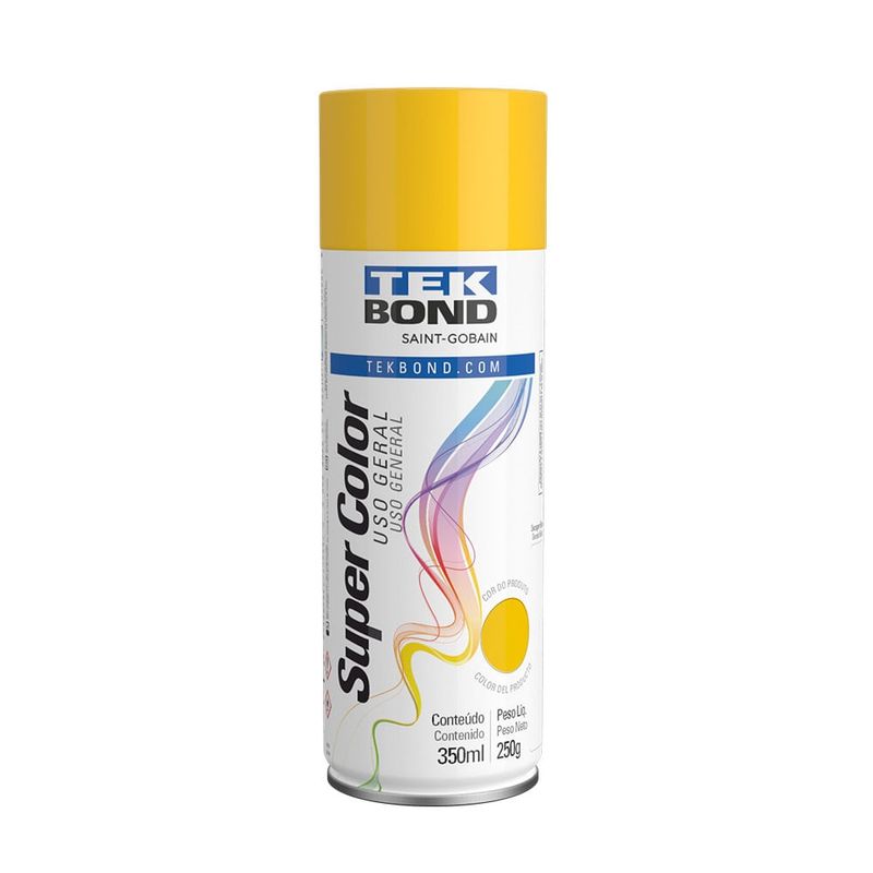 Tinta Spray Tekspray Super Color 350ml Amarelo - Tekbond - 23061006900 - Unitário Tinta Spray Tekspray Super Color 350ml Amarelo - Tekbond - 23061006900 - Unitário