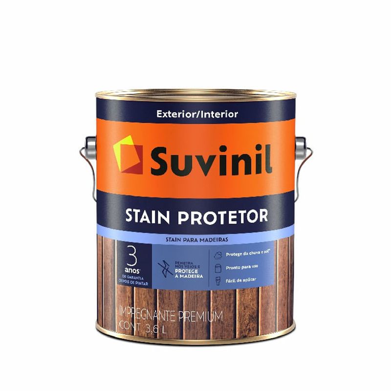 Verniz Stain 3,6L Natural - Suvinil - 53387680 - Unitário Verniz Stain 3,6L Natural - Suvinil - 53387680 - Unitário