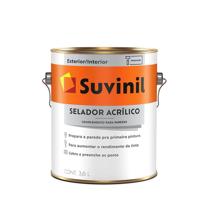 Selador Acrílico 3.6L - Suvinil - 53445344 - Unitário Selador Acrílico 3.6L - Suvinil - 53445344 - Unitário