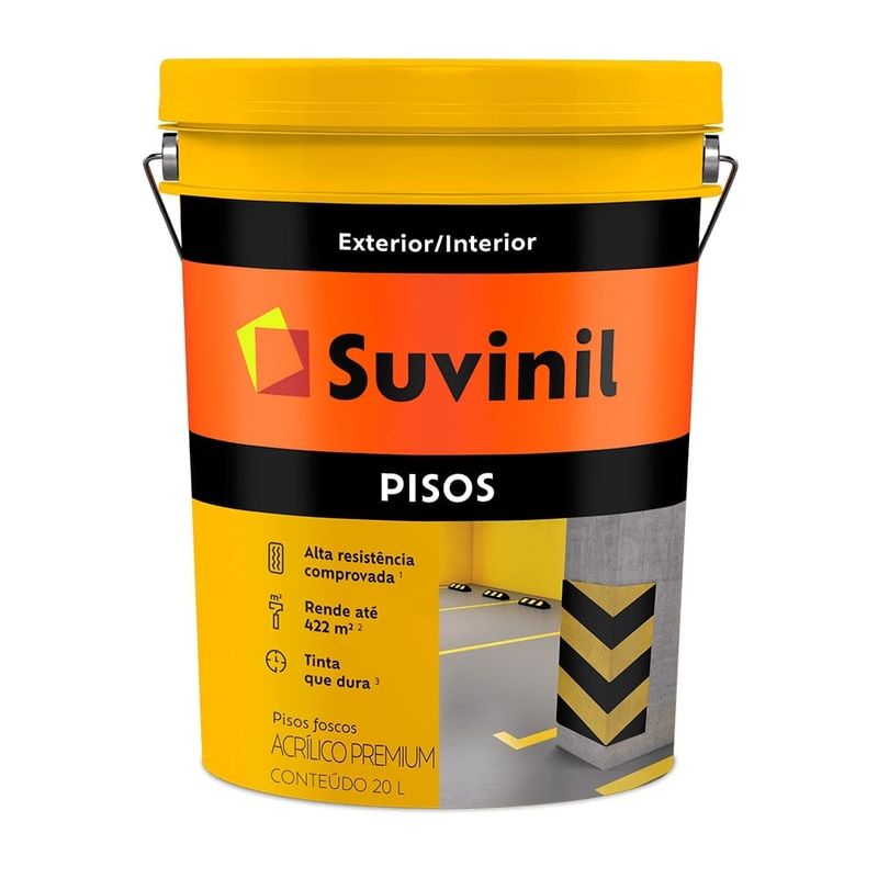 Tinta Acrílico para Pisos 20L Cinza Escuro - Suvinil - 50565684 - Unitário Tinta Acrílico para Pisos 20L Cinza Escuro - Suvinil - 50565684 - Unitário