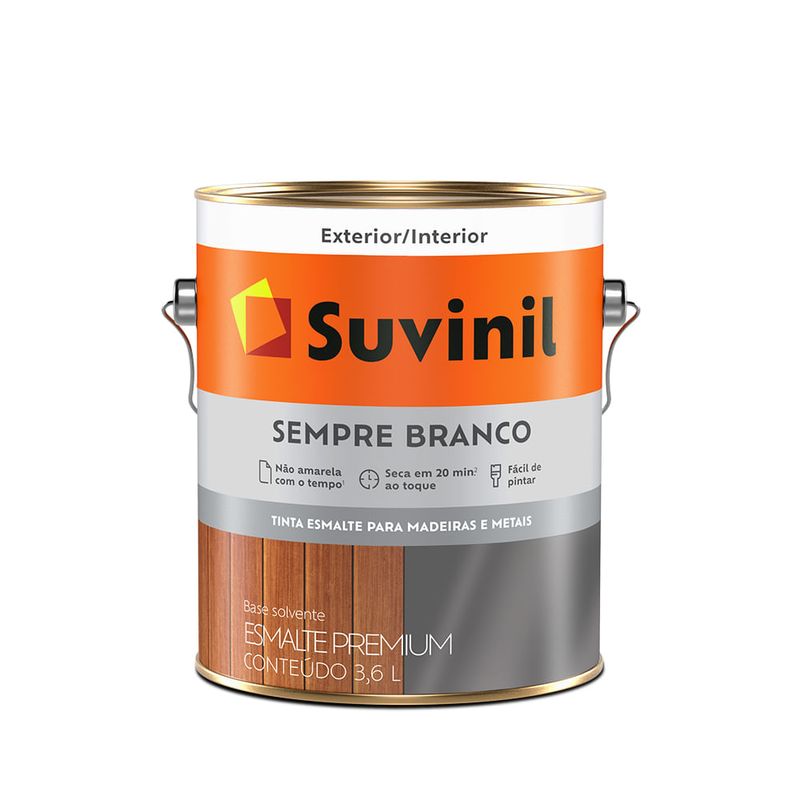 Esmalte Premium 3.6L Sempre Branco - Suvinil - 50579200 - Unitário Esmalte Premium 3.6L Sempre Branco - Suvinil - 50579200 - Unitário