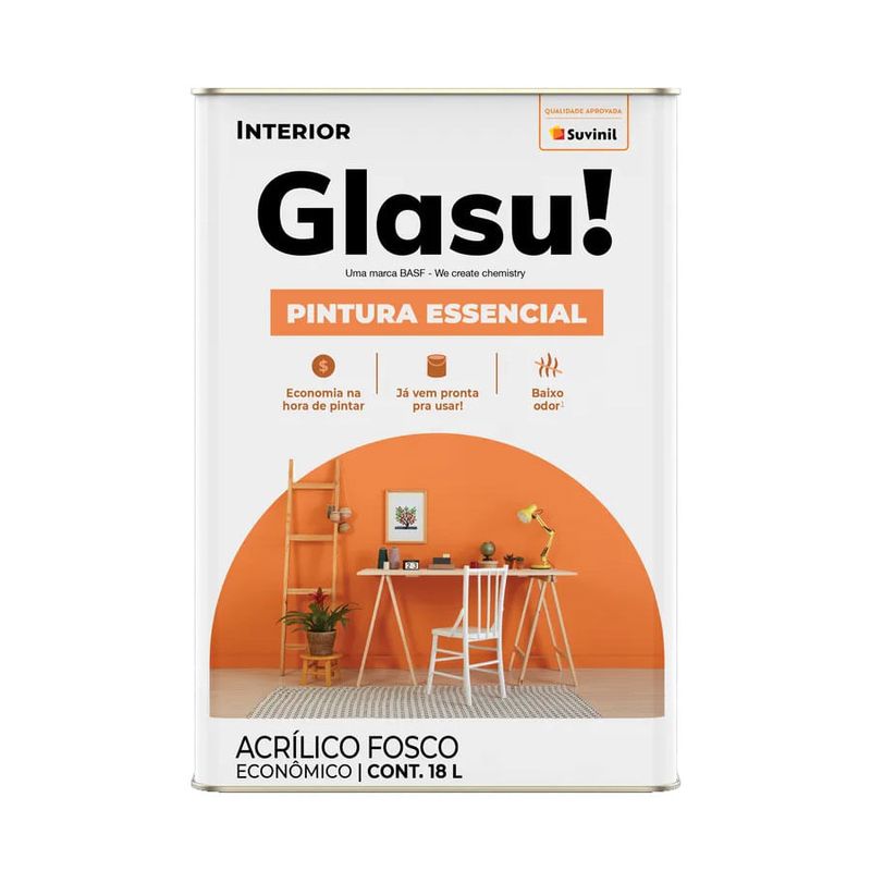 Pintura Essencial 18L Branco - Glasu - 50717003 - Unitario