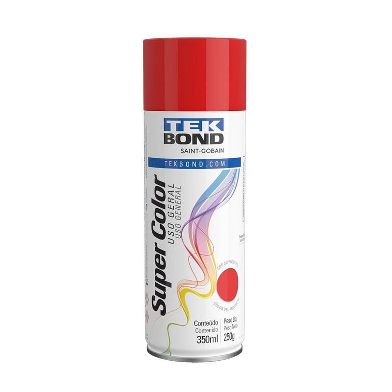 Tinta Spray Tekspray Super Color 350ml Vermelho - Tekbond - 23041006900 - Unitário Tinta Spray Tekspray Super Color 350ml Vermelho - Tekbond - 23041006900 - Unitário
