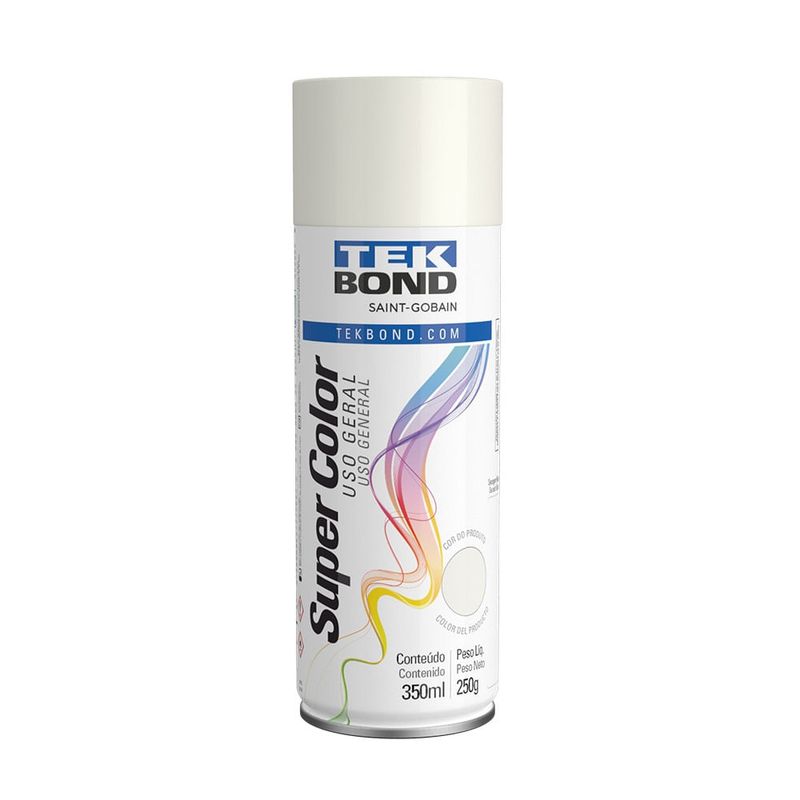 Tinta Spray Tekspray Super Color 350ml Branco Brilho - Tekbond - 23021006900 - Unitário Tinta Spray Tekspray Super Color 350ml Branco Brilho - Tekbond - 23021006900 - Unitário