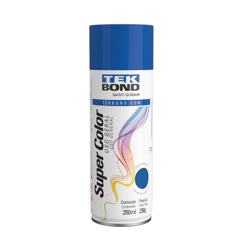 Tinta Spray Tekspray Super Color 350ml Azul - Tekbond - 23081006900 - Unitário