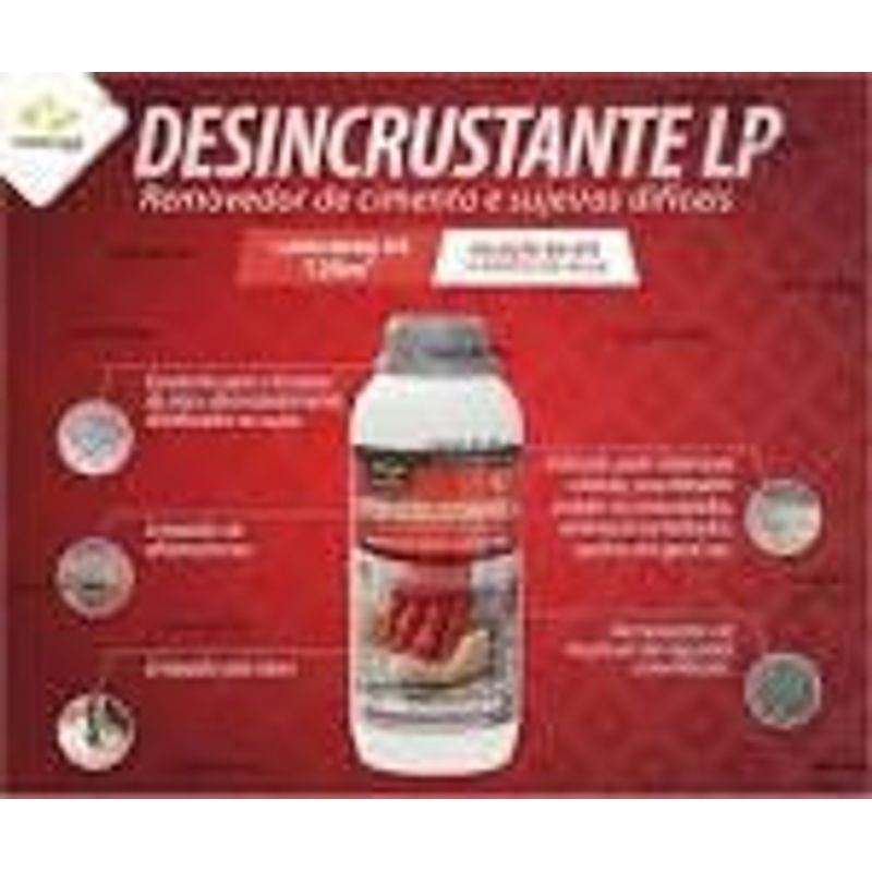 Desincrustante LP - 1 Litro - Pisoclean - Unitário Desincrustante LP - 1 Litro - Pisoclean - Unitário