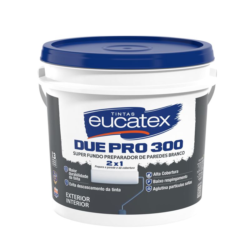 Fundo Preparador Due Pro 300 2x1 Base Água Branco 15L - 5350098.55 - Eucatex - Unitário Fundo Preparador Due Pro 300 2x1 Base Água Branco 15L - 5350098.55 - Eucatex - Unitário